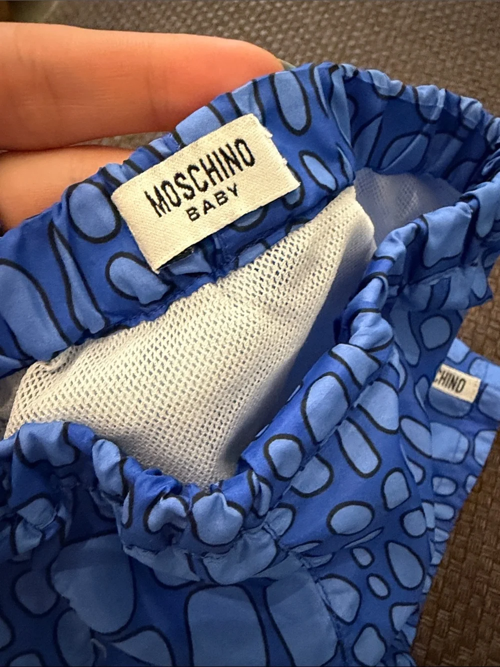 Moschino Light Blue Patterned Swim Trunks